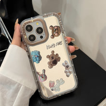 Load image into Gallery viewer, Cookie bear holder for 16ProMax Apple 15 mobile phone case iPhone17 mirror 12 hand strap 11