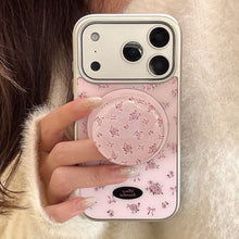 Load image into Gallery viewer, Gilt crushed flower applies to Apple 17promax mobile phone case 15 magnetic suction bracket iphone16 electroplating 14 Huawei