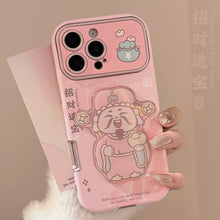 Load image into Gallery viewer, Pink God of Wealth gift for iphone16 iPhone case 14promax cortex 15 three-dimensional 17 New Year