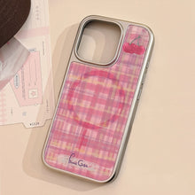 Load image into Gallery viewer, Gilt phone case Apple 16promax red plaid cherry iphone15 electroplating 14 for sweet and cool 17 Huawei