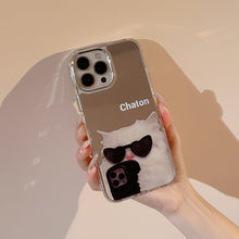 Load image into Gallery viewer, Sunglasses cool cat iPhone17 is suitable for 16promax Apple mobile phone case 11 niche funny 12 mirror 15 generation