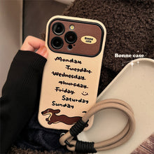 Load image into Gallery viewer, ins wind dachshund suitable for iphone14 apple 15 mobile phone case 16pro max cortex 17 trendy cool personality 13