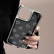 Load image into Gallery viewer, Gilt is suitable for Apple 16promax mobile phone case iphone17 Epoxy simple small love 13 electroplating 14 anti-drop