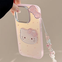 Load image into Gallery viewer, Gilt laser is suitable for Apple 16Promax mobile phone case iphone15 three-dimensional pink cartoon 11 lanyard 17 cute