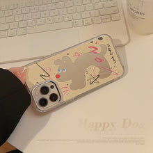 Load image into Gallery viewer, Fun splashing ink dog iphone16 applies to 17pro max iPhone case 12 makeup mirror 11 electroplating 15