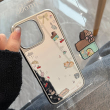 Load image into Gallery viewer, Korean ins electroplated mirror surface is suitable for 16 Apple 15Pro Max mobile phone case iphone17 Puppy Shake Music 13