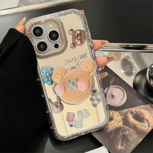 Load image into Gallery viewer, Cookie bear holder for 16ProMax Apple 15 mobile phone case iPhone17 mirror 12 hand strap 11