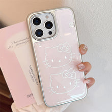 Load image into Gallery viewer, Gilt Epoxy iphone16 Cute Meow Suitable for Apple 15promax Mobile Phone Case 17 Electroplating Huawei Mate