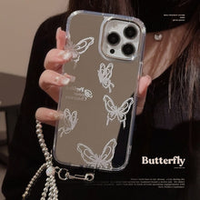 Load image into Gallery viewer, Mirror surface is suitable for Apple 15 Pro mobile phone case max advanced butterfly iphone16 temperament 13 anti-drop 11 chain 17