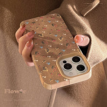 Load image into Gallery viewer, Leather gentle small floral application iphone16 apple 15 mobile phone case 17promax retro 13 autumn and winter literature and art