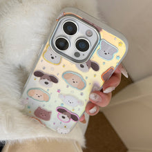 Load image into Gallery viewer, Gilt puppy head for iphone17 mobile phone case 17Promax laser 16 electroplating 14 fun 13 hard 15