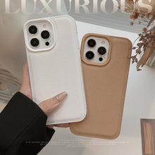 Load image into Gallery viewer, Premium khaki for Apple 17 mobile phone case iPhone16promax autumn and winter leather 11 solid color 13 hard 14