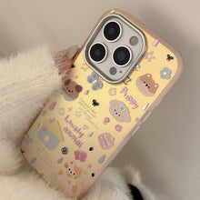 Load image into Gallery viewer, Gilt colored small animals are suitable for iphone16 mobile phone case 17Promax laser 15 anti-drop 14 generation 13 hard
