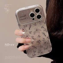 Load image into Gallery viewer, Sketch flower for iphone16 iPhone 15 mobile phone case 13promax silver leather 17 premium sense 12 Korean