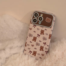 Load image into Gallery viewer, Cute bear flower for iphone16 apple 15 mobile phone case 13promax leather 17 literary and fresh 12