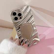 Load image into Gallery viewer, Butterfly mirror iPhone17 iPhone case electroplated silver 14promax premium sense 15 for 16 waves 11