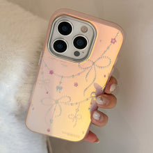 Load image into Gallery viewer, Gilt princess style applies to iphone17 mobile phone case 15 pink laser bow 16Promax anti-drop 13 hard