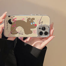 Load image into Gallery viewer, Fun splashing ink dog iphone16 applies to 17pro max iPhone case 12 makeup mirror 11 electroplating 15