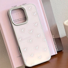 Load image into Gallery viewer, Gilt ins bow apple 16 mobile phone case for iPhone15 anti-drop 17pro max glass 14 sweet