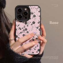 Load image into Gallery viewer, Black Rose Flower Apple 15 Mobile Phone Case 17promax Gentle Powder 11 Suitable for iPhone16 Cortex 12 Premium