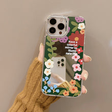 Load image into Gallery viewer, Hanfeng flower smiley face applies to iphone16 iPhone case 17Promax silicone 11 makeup mirror X/15