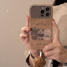 Load image into Gallery viewer, Autumn and winter cartoon small animals for iphone16 mobile phone case apple 15promax suede 14 hairball rope 17
