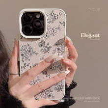 Load image into Gallery viewer, Literary lines rose iPhone16 mobile phone case Apple 15 leather 11 suitable for 13 anti-drop 17promax big brands