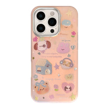 Load image into Gallery viewer, Gilt applicable iphone15 mobile phone case 17Promax laser pink cartoon 16 anti-drop 14 Korean 13 hard case