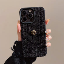 Load image into Gallery viewer, Woolen camellia Apple 16 mobile phone case 17promax autumn and winter 15 is suitable for iPhone13 Xiaoxiangfeng 11 generation