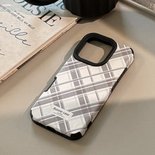 Load image into Gallery viewer, Korean ins leather pattern rhombus for iphone16 apple 17pro max mobile phone case british style 14 advanced 13