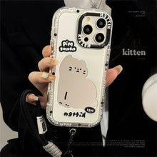 Load image into Gallery viewer, ins wind mirror cartoon cat suitable for 16Pro Max Apple 15 mobile phone case iPhone17 sweet cool 12 hand rope