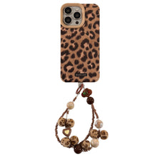 Load image into Gallery viewer, European and American leopard print plush rope for iphone16 iPhone case 15promax suede 14 retro 17 soft