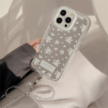 Load image into Gallery viewer, White tea ins gentle and fresh for 17Pro Max Apple 16 mobile phone case iPhone15 mirror 12 lanyard 11