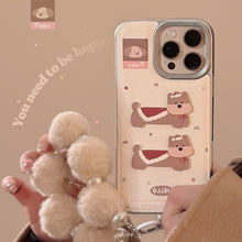 Load image into Gallery viewer, Cortical three-dimensional cartoon puppy Apple 16 mobile phone case 17promax New Year's 15 for iPhone13 lanyard 11