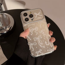 Load image into Gallery viewer, Japanese and Korean style is suitable for iphone16 Apple 15 mobile phone case 14promax full screen bow 17 leather 12 electroplating