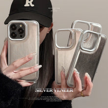 Load image into Gallery viewer, Silver bulge leather Apple 17 mobile phone case iPhone16promax premium sense 11 solid color 13 hard 12 applicable