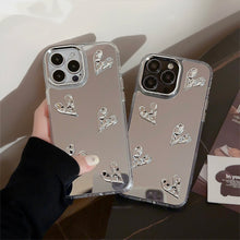 Load image into Gallery viewer, Three-dimensional electroplating love 13 suitable for 17 Apple 15ProMax mobile phone case mirror iPhone16 advanced sense 14 hard