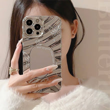 Load image into Gallery viewer, Butterfly mirror iPhone17 iPhone case electroplated silver 14promax premium sense 15 for 16 waves 11