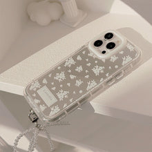 Load image into Gallery viewer, White tea ins gentle and fresh for 17Pro Max Apple 16 mobile phone case iPhone15 mirror 12 lanyard 11
