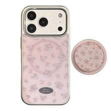 Load image into Gallery viewer, Gilt crushed flower applies to Apple 17promax mobile phone case 15 magnetic suction bracket iphone16 electroplating 14 Huawei