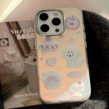 Load image into Gallery viewer, Gilt cartoon dessert puppy for iphone15 mobile phone case 16Promax electroplating laser 13 hard 17 creative