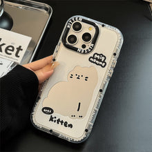 Load image into Gallery viewer, ins wind mirror cartoon cat suitable for 16Pro Max Apple 15 mobile phone case iPhone17 sweet cool 12 hand rope