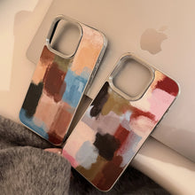 Load image into Gallery viewer, Art Contrast Color Splicing Apple 16 Mobile Phone Case 17promax Leather 15 Suitable for iPhone13 Electroplating 14 Advanced