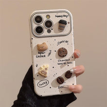 Load image into Gallery viewer, Ink splashing three-dimensional coffee bear is suitable for Apple 16ProMax mobile phone case iphone15 leather 17 generation 11 cute