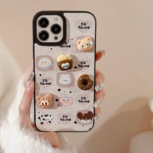 Load image into Gallery viewer, Cute bear Apple 16 mobile phone case 17promax leather pattern 15 suitable for iPhone13 three-dimensional biscuits 11 autumn