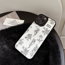 Load image into Gallery viewer, Lambskin Apple 15 mobile phone case 17promax Camellia Rose 11 for iPhone16 Art Premium 12