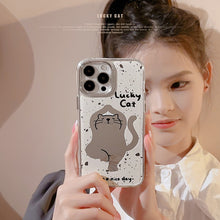 Load image into Gallery viewer, Yoga cat iPhone16 is suitable for 15promax Apple phone case 11 funny cartoon 13 mirror 17 generation