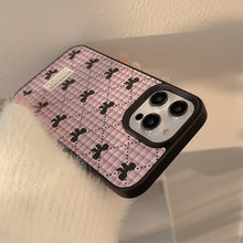 Load image into Gallery viewer, Korean bow plaid phone case 16 Apple 17promax sweet 11 for iPhone15 leather 13 winter