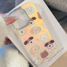 Load image into Gallery viewer, Gilt puppy head for iphone17 mobile phone case 17Promax laser 16 electroplating 14 fun 13 hard 15