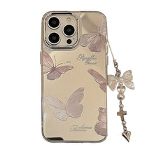 Load image into Gallery viewer, Mirror super fairy butterfly pendant, suitable for apple 15pro mobile phone case max temperament iphone16 anti-drop 13 hard 17